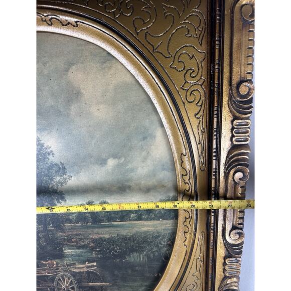 Magnificent Harvest Scene Original Landscape Scene Oil/Board By Hubert Framed! - Picture 12 of 13